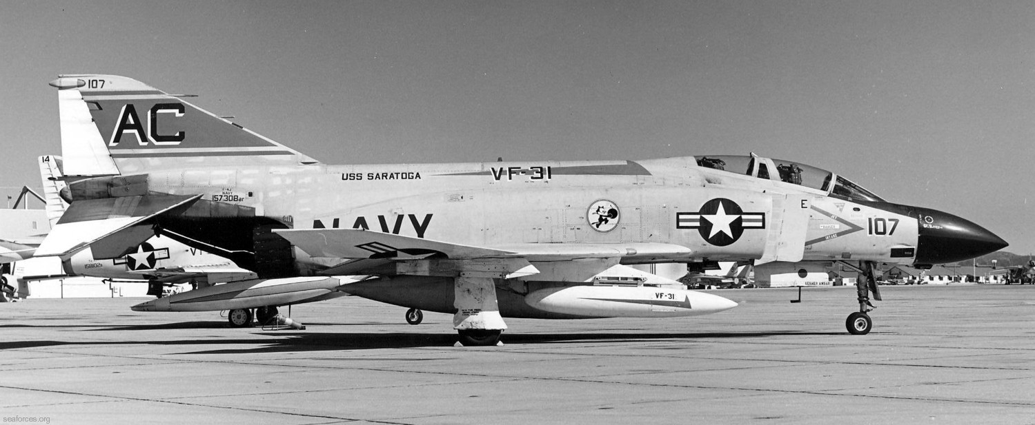 vf-31 tomcatters fighter squadron navy f-4j phantom ii cvw-3 uss saratoga cv-60 167