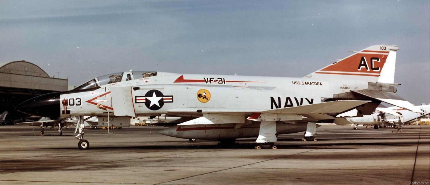 vf-31 tomcatters fighter squadron navy f-4j phantom ii cvw-3 uss saratoga cv-60 172