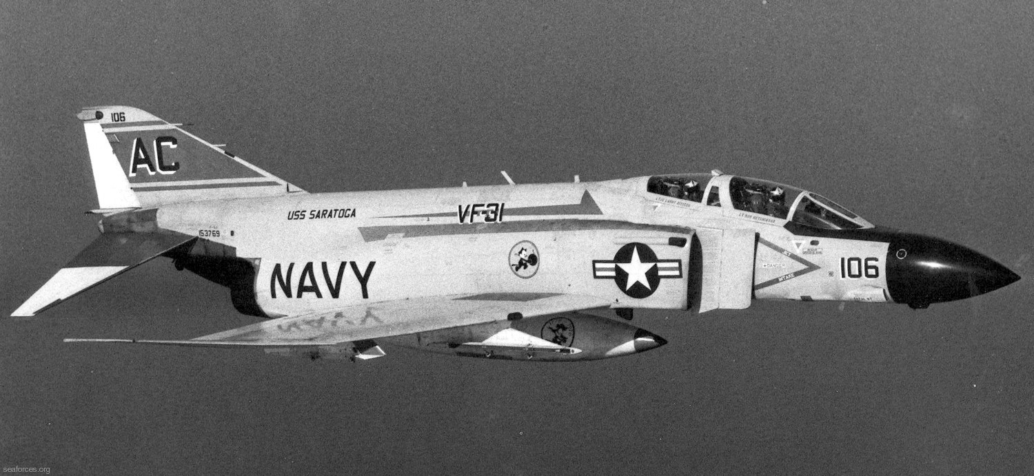 vf-31 tomcatters fighter squadron navy f-4j phantom ii cvw-3 uss saratoga cv-60 174