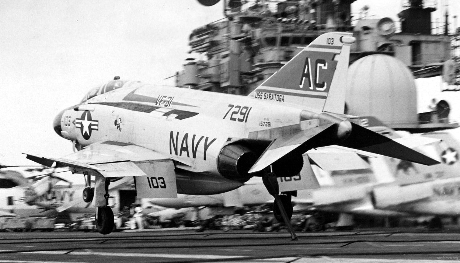 vf-31 tomcatters fighter squadron navy f-4j phantom ii cvw-3 uss saratoga cv-60 178