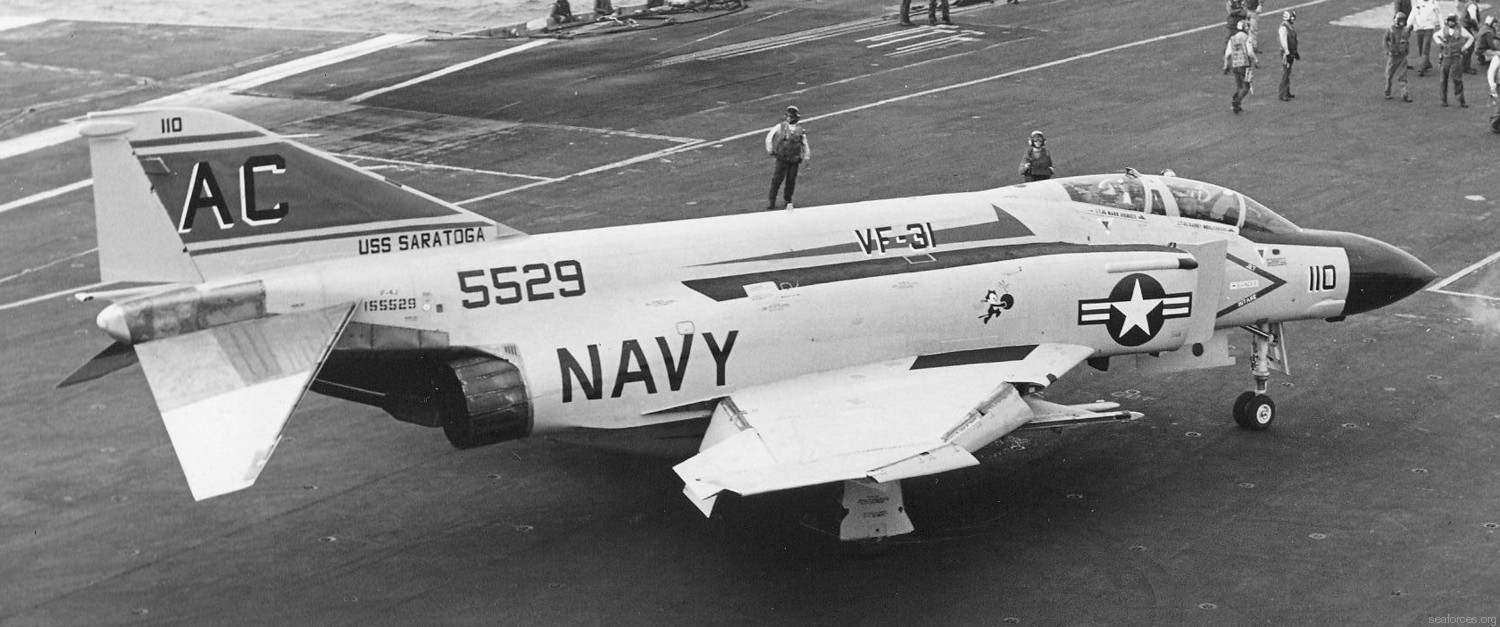 vf-31 tomcatters fighter squadron navy f-4j phantom ii cvw-3 uss saratoga cv-60 179