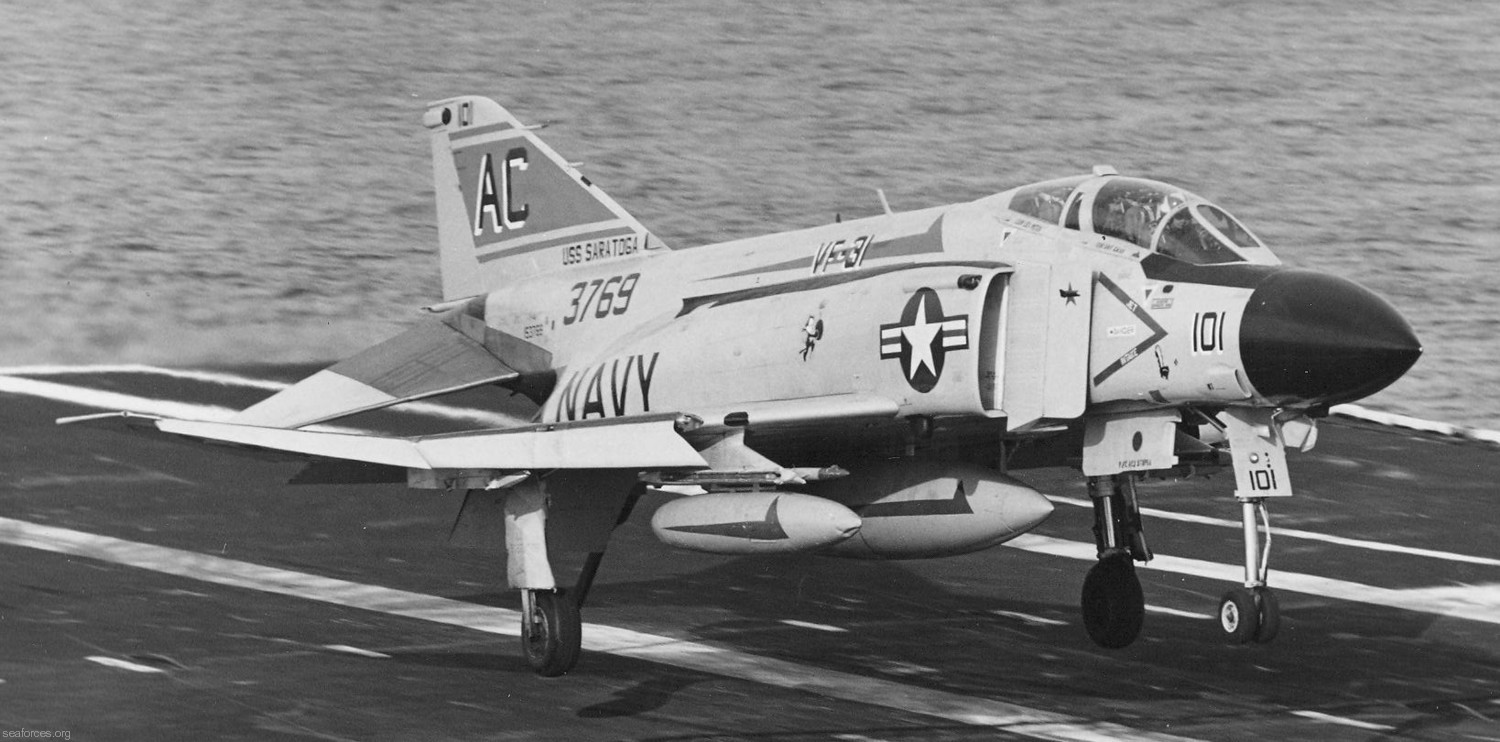vf-31 tomcatters fighter squadron navy f-4j phantom ii cvw-3 uss saratoga cv-60 180