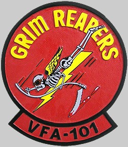 vfa-101 grim reapers insignia crest patch badge strike fighter squadron us navy f-35c lightning 02c