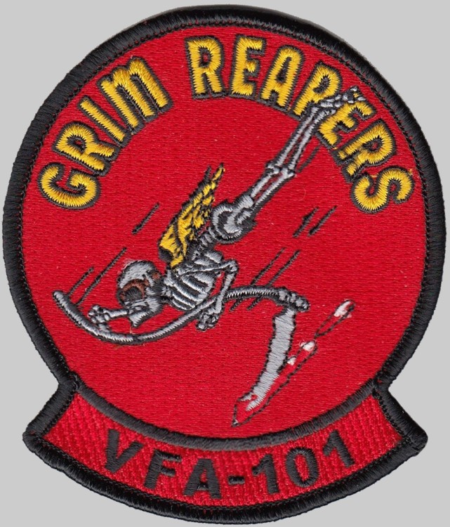 vfa-101 grim reapers insignia crest patch badge strike fighter squadron us navy f-35c lightning 02p