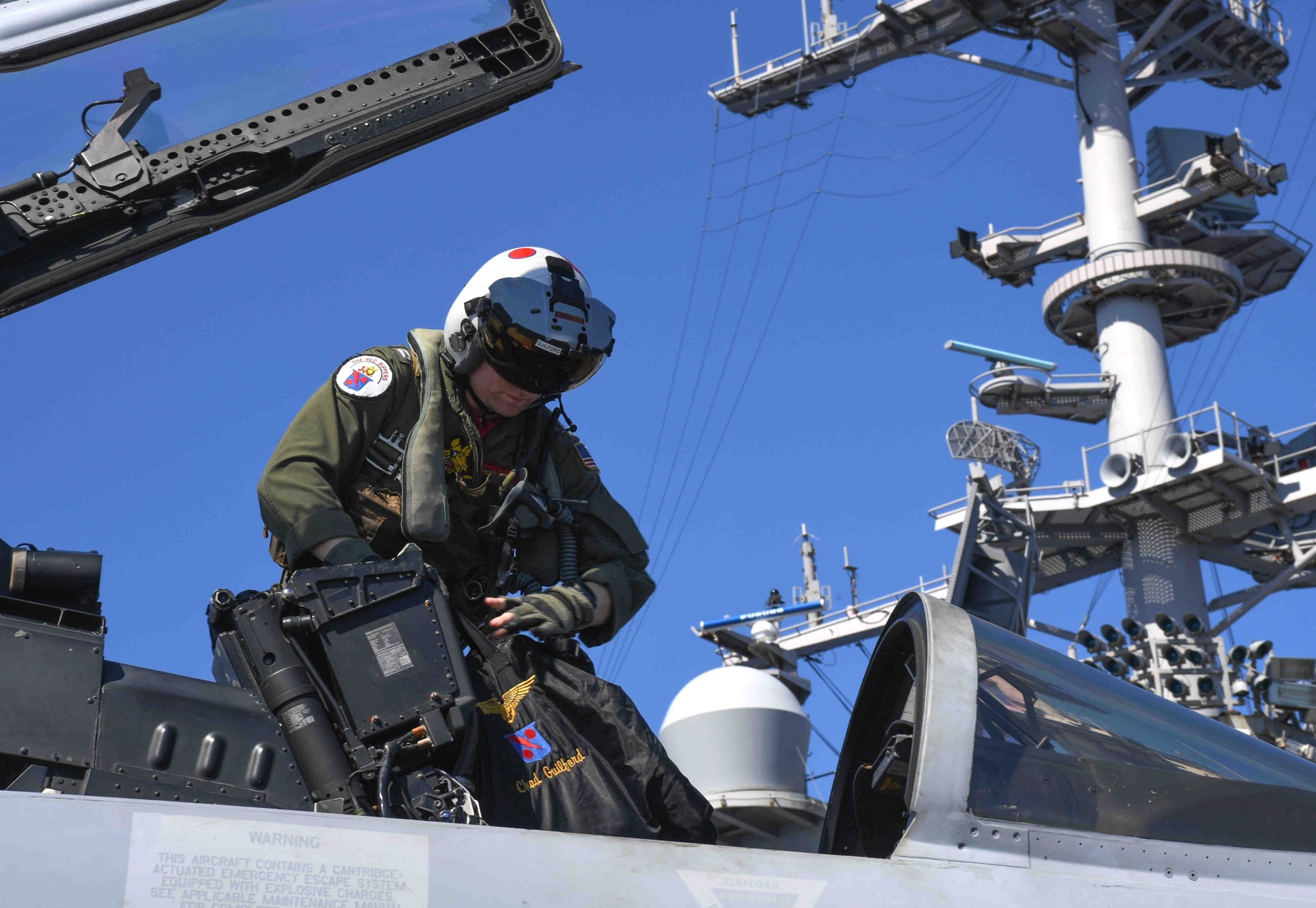vfa-11 red rippers strike fighter squadron us navy f/a-18f super hornet carrier air wing cvw-1 uss harry s. truman cvn-75 40 ejection seat