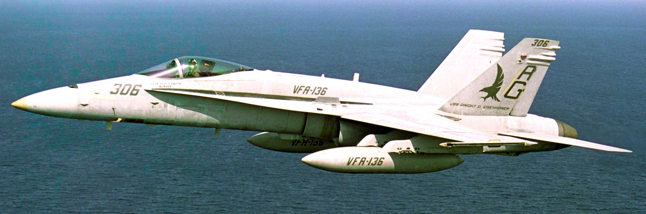 vfa-136 knighthawks strike fighter squadron f/a-18c hornet 1992 114 cvw-7 uss dwight d. eisenhower cvn-69