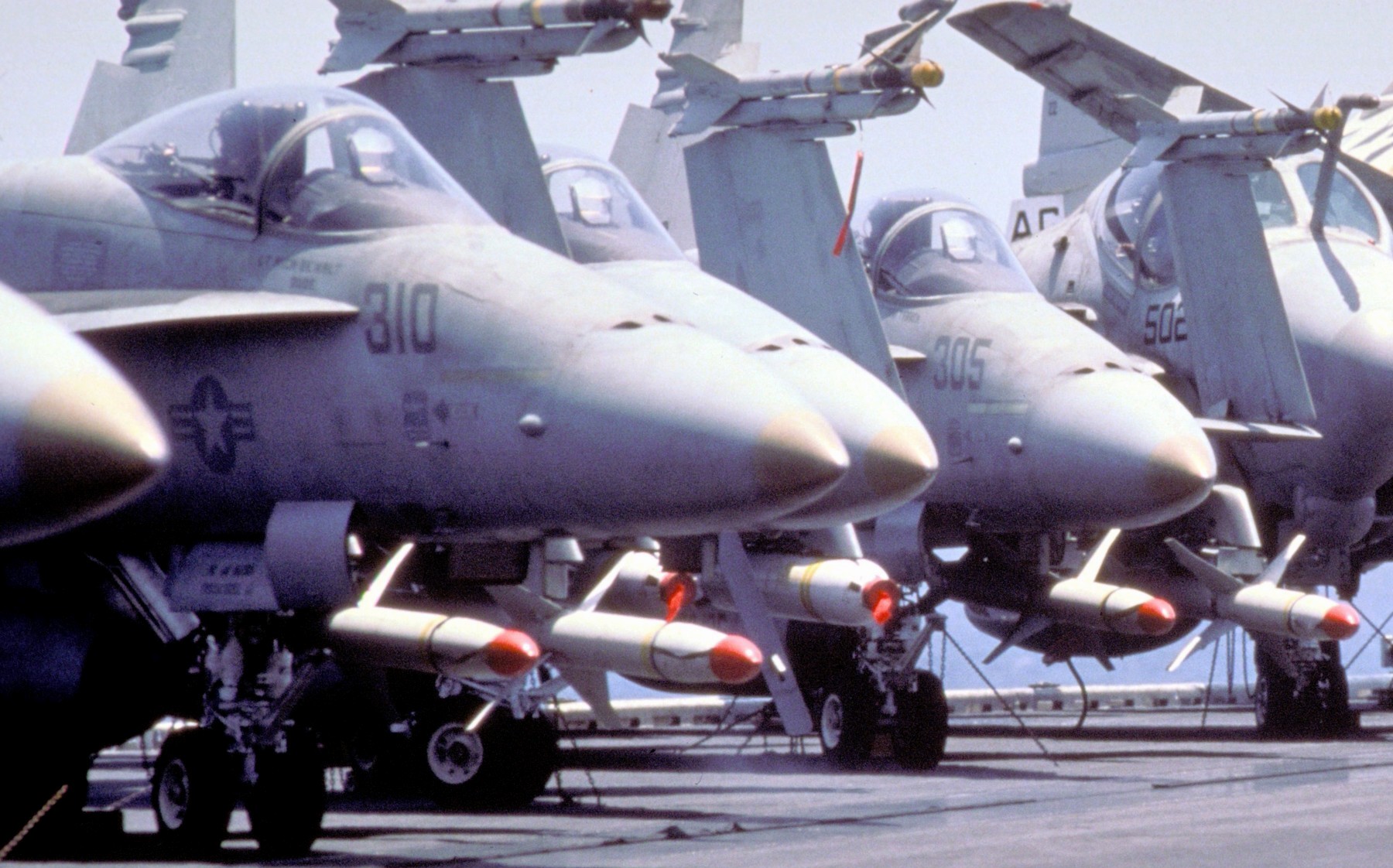 vfa-136 knighthawks strike fighter squadron f/a-18a hornet 1990 128 cvw-7 uss dwight d. eisenhower cvn-69 agm-88 harm missile