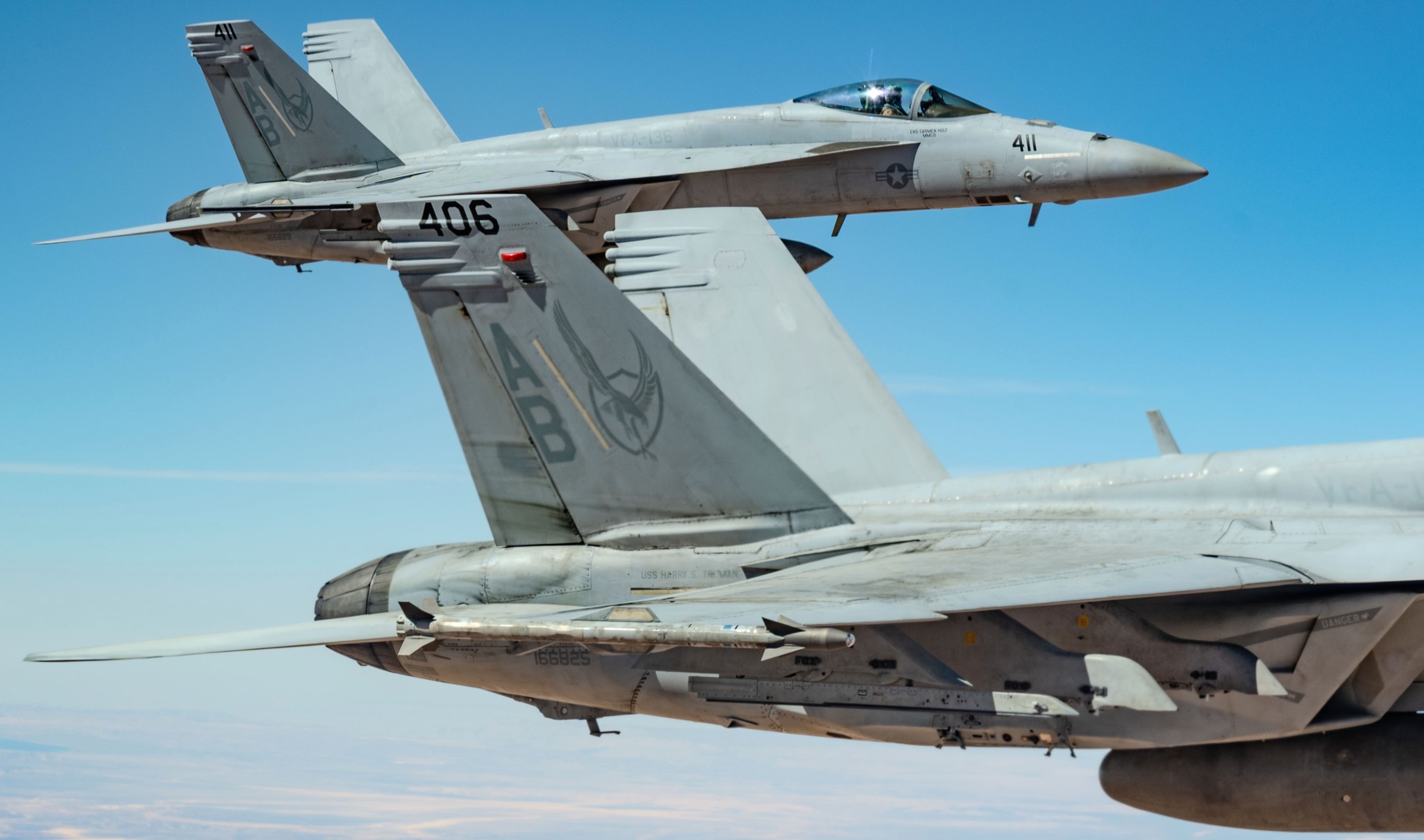 vfa-136 knighthawks strike fighter squadron f/a-18e super hornet cvw-1 cvn-75 uss harry s. truman 218