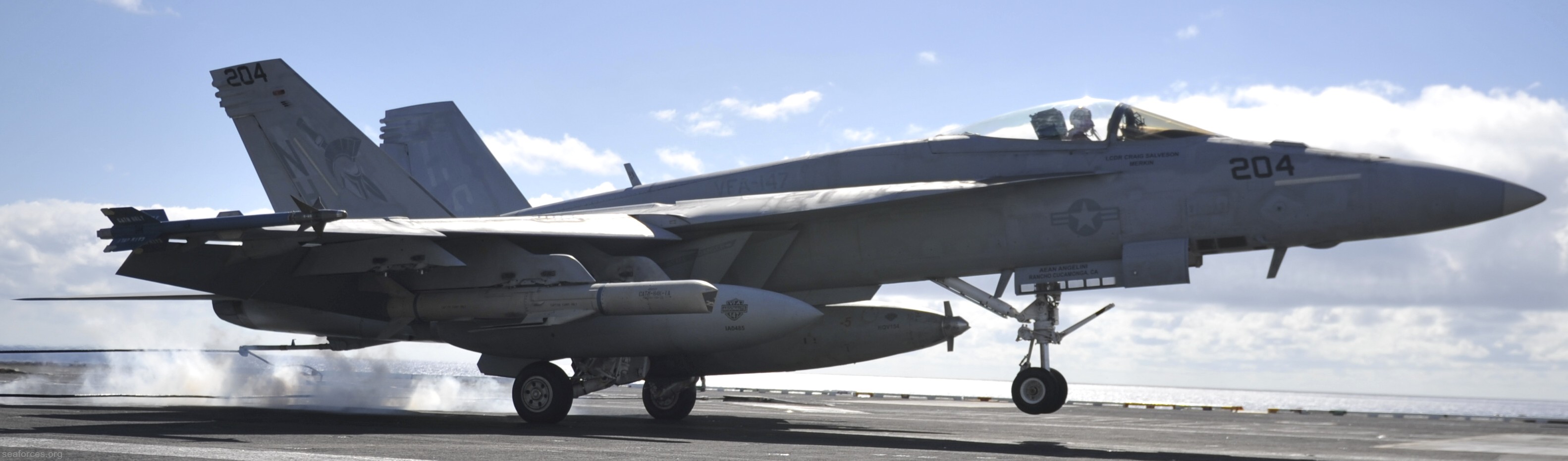 vfa-147 argonauts f/a-18e super hornet strike fighter squadron cvw-11 uss nimitz cvn-68 44 agm-84k slam-er