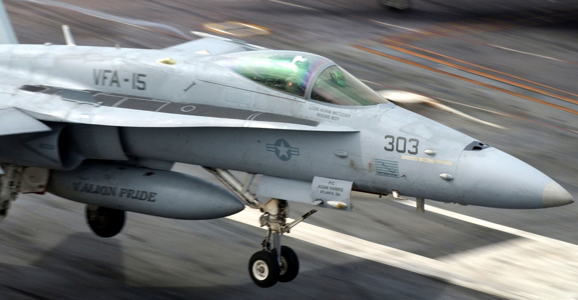 vfa-15 valions strike fighter squadron f/a-18c hornet cvn-75 uss harry s. truman cvw-8 us navy 93p carrier qualifications