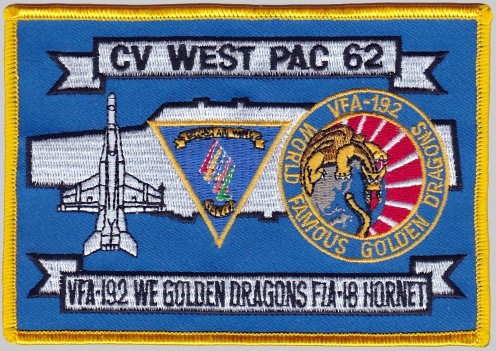 vfa-192 golden dragons patch crest insignia badge strike fighter squadron navy f/a-18 hornet 08p