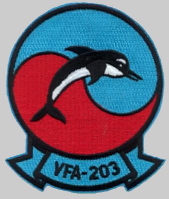 vfa-203 blue dolphins insignia crest patch badge strike fighter squadron us navy reserve 02x