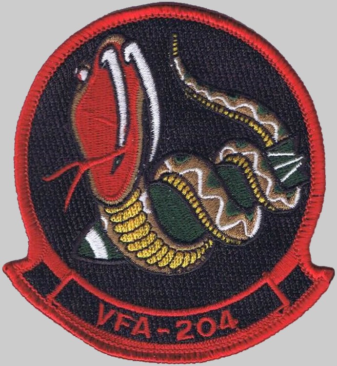 vfa-204 river rattlers insignia patch crest badge strike fighter squadron us navy reserve 03p