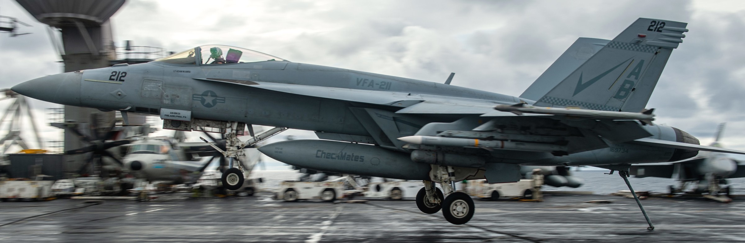 vfa-211 fighting checkmates strike fighter squadron f/a-18e super hornet cvw-1 uss harry s. truman cvn-75 145