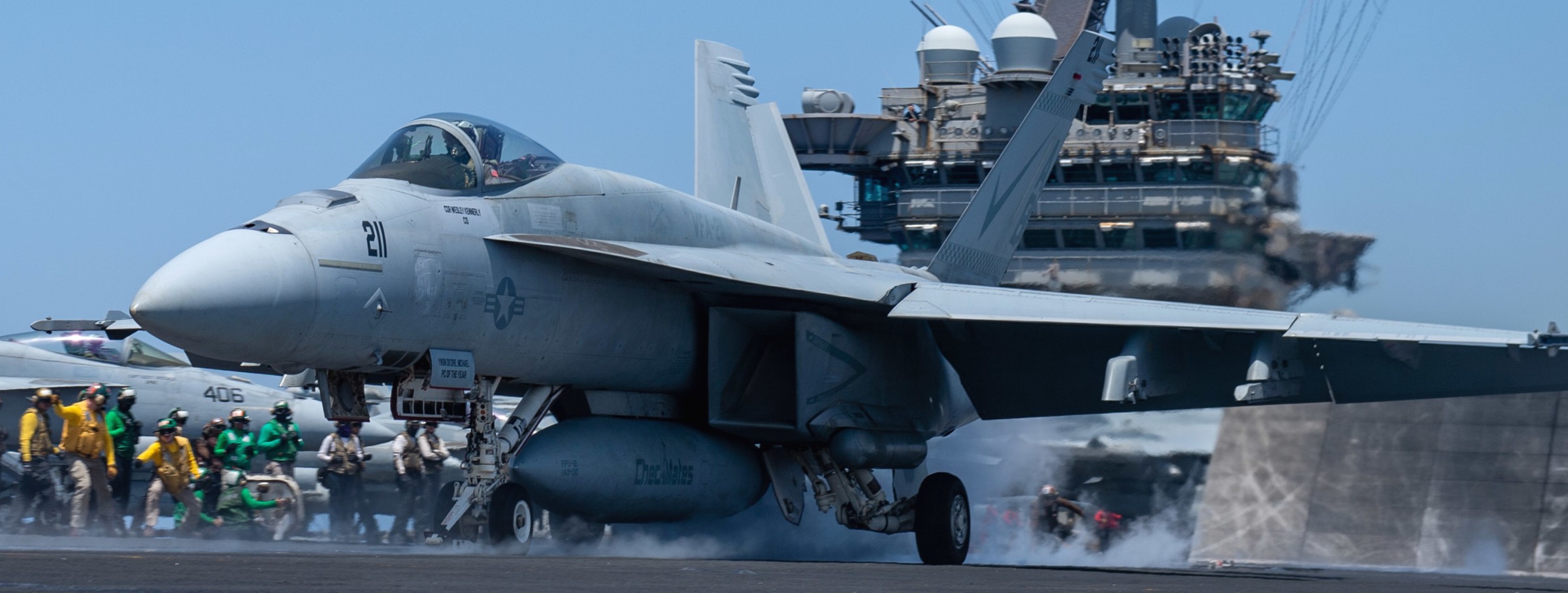 vfa-211 fighting checkmates strike fighter squadron f/a-18e super hornet cvw-1 uss harry s. truman cvn-75 158