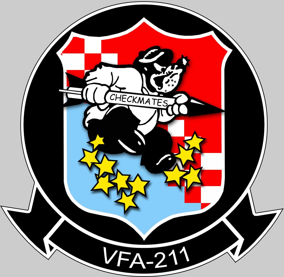 vfa-211 fighting checkmates insignia crest patch badge strike fighter squadron us navy 02x