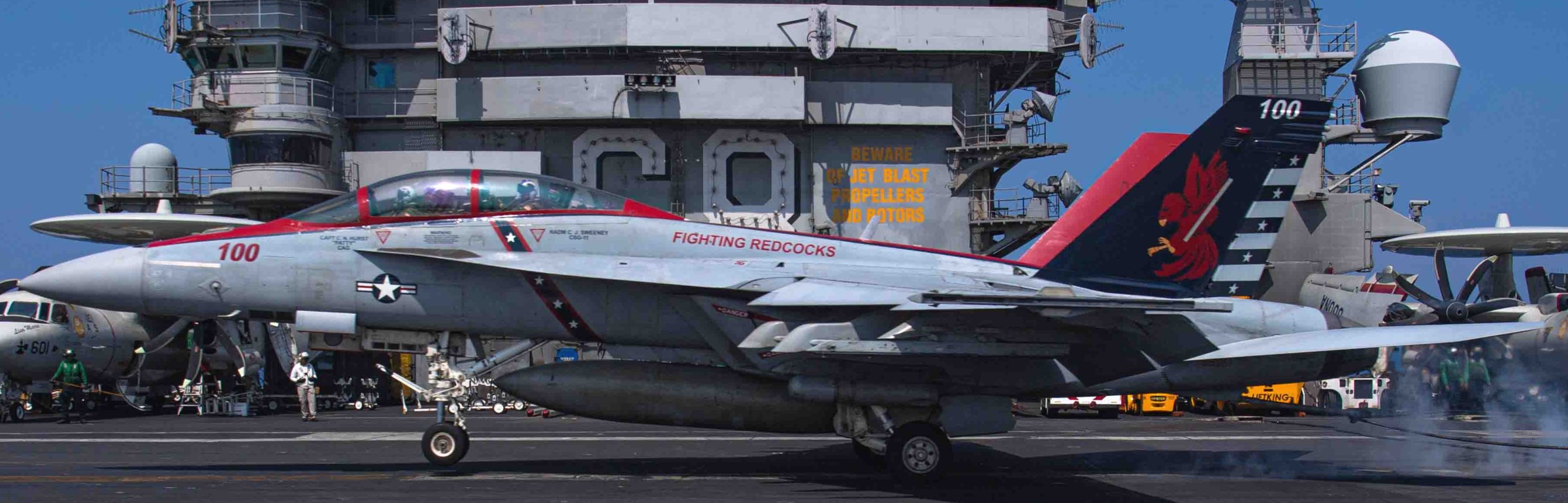 vfa-22 fighting redcocks strike fighter squadron f/a-18f super hornet cvn-68 uss nimitz 350,000th arrested landing 2023