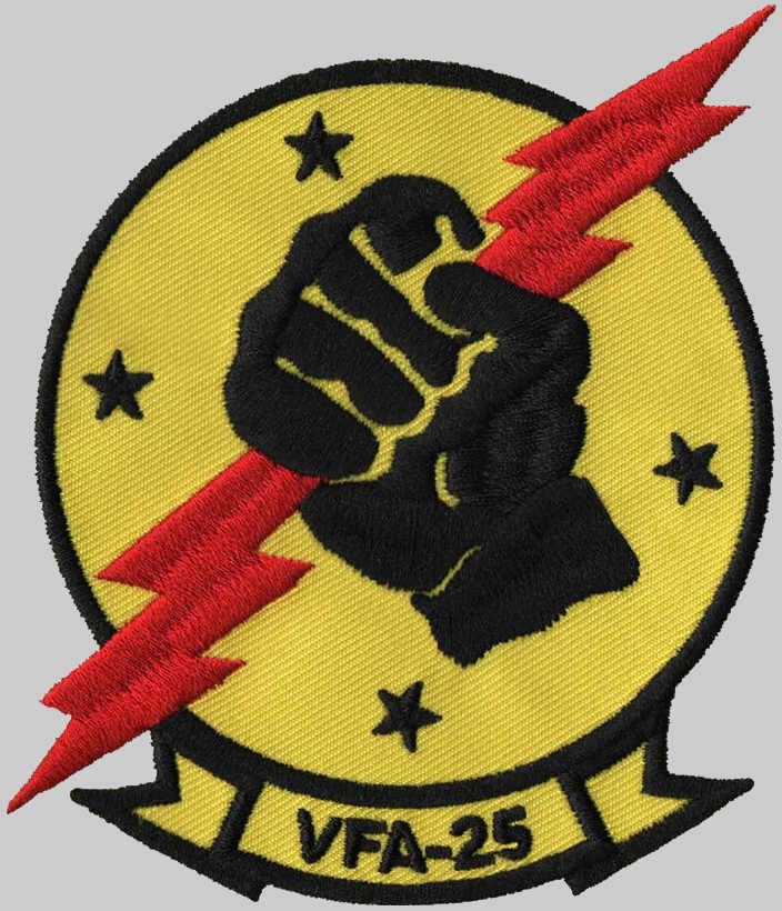 vfa-25 fist of the fleet insignia crest patch badge strike fighter squadron us navy 02p