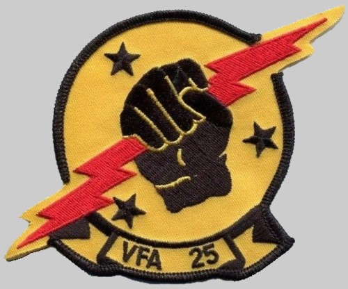 vfa-25 fist of the fleet patch insignia f/a-18 hornet us navy squadron
