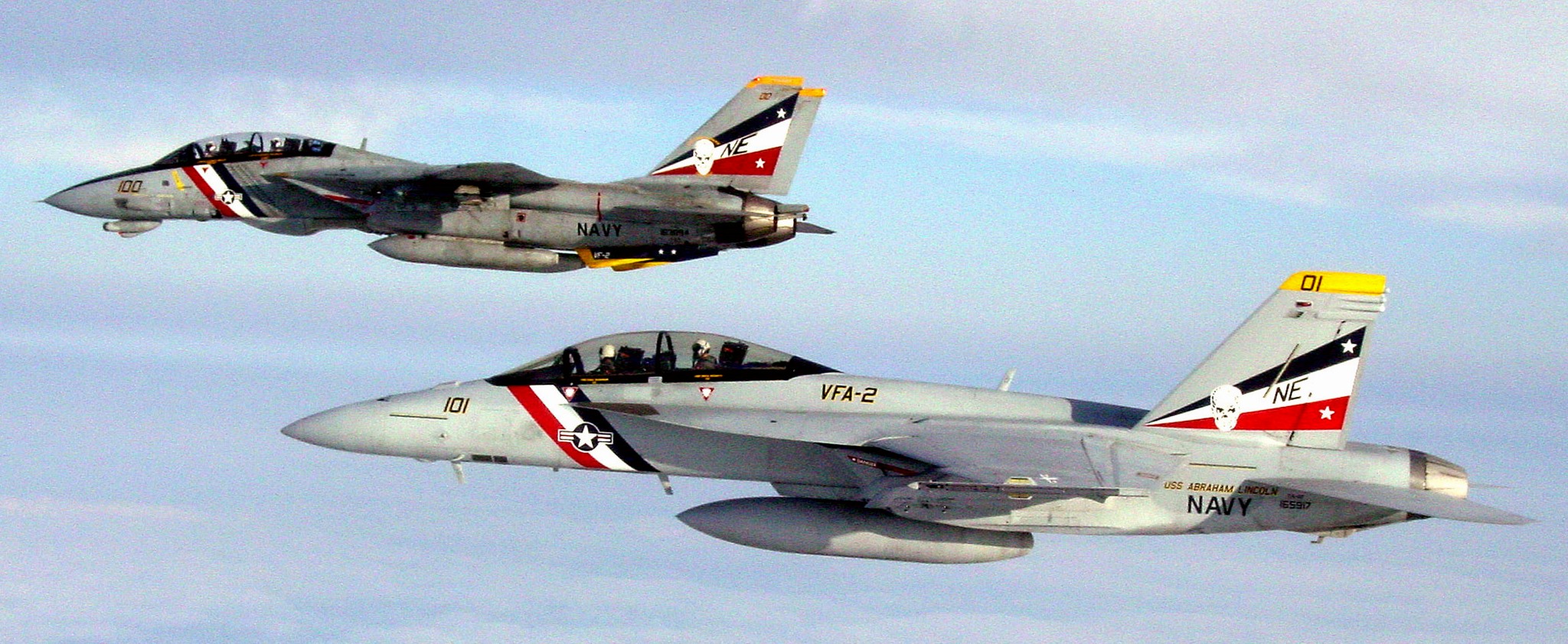 vfa-2 bounty hunters strike fighter squadron us navy f/a-18f super hornet f-14d tomcat 98