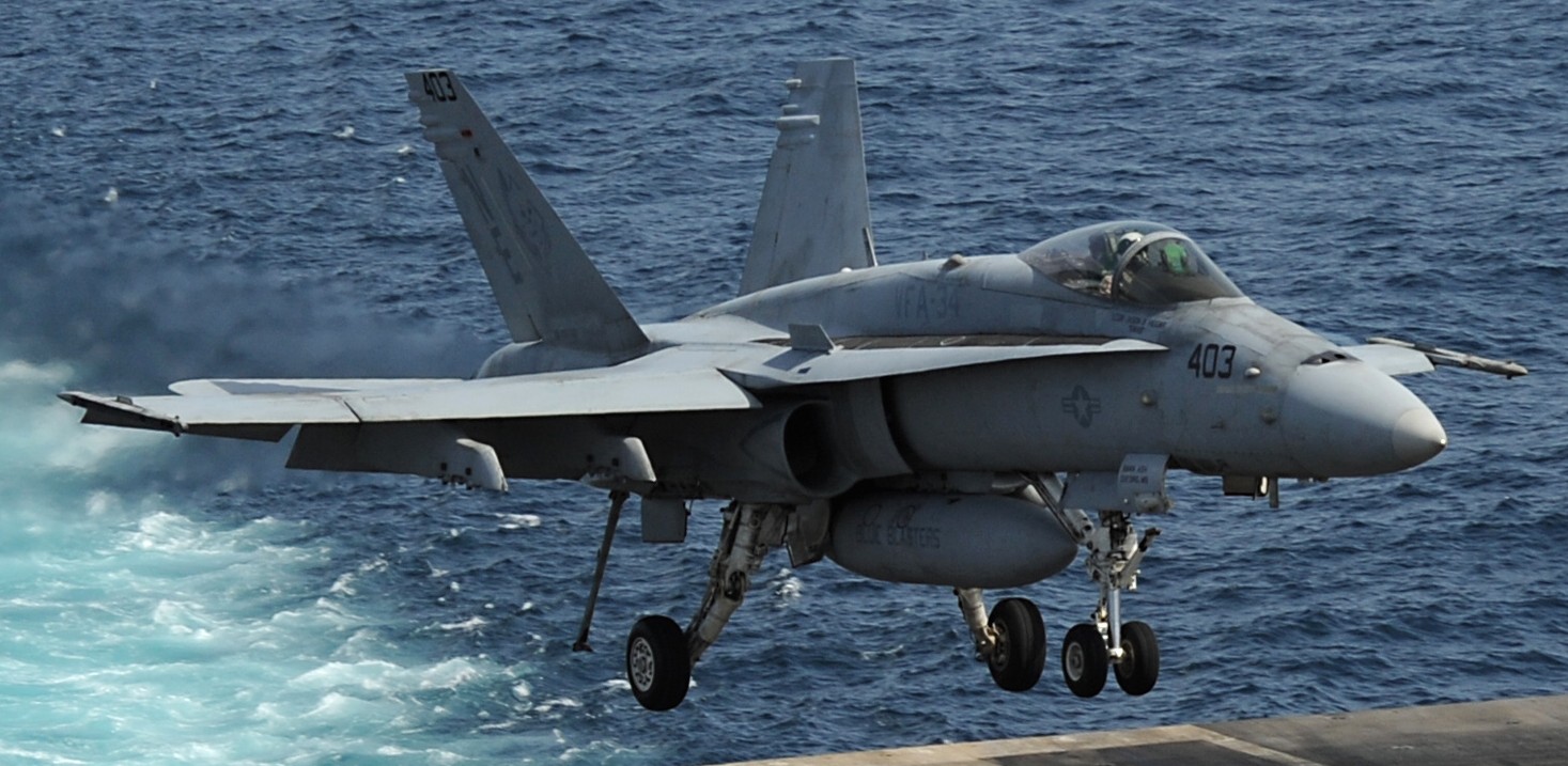 vfa-34 blue blasters strike fighter squadron f/a-18c hornet cvn-72 uss abraham lincoln cvw-2 us navy 18