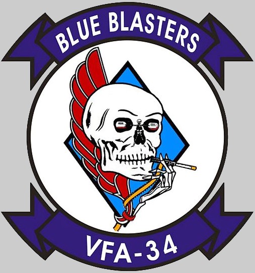 vfa-34 blue blasters insignia crest patch badge strike fighter squadron us navy 02c