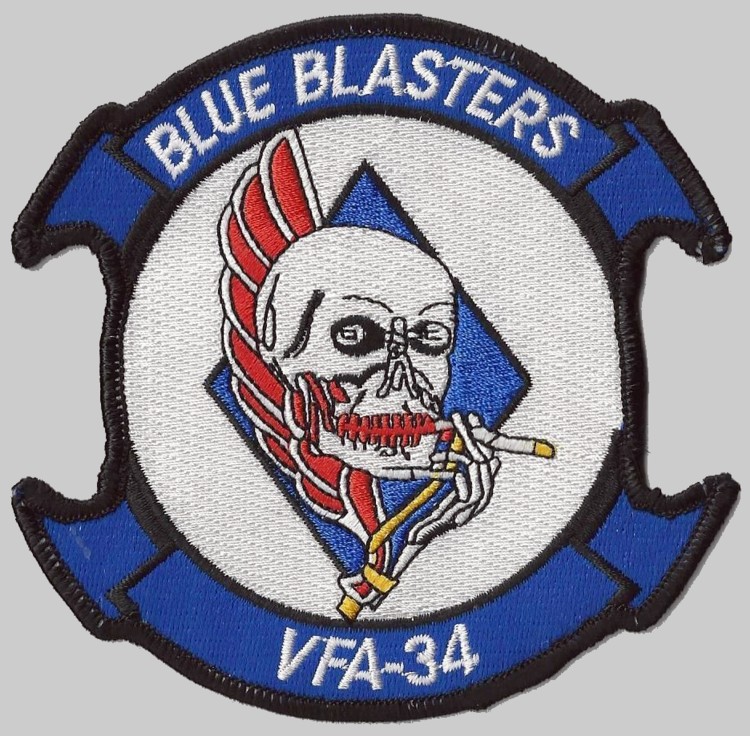 vfa-34 blue blasters insignia crest patch badge strike fighter squadron us navy 02p