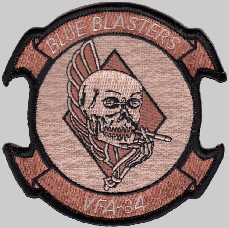 vfa-34 blue blasters insignia crest patch badge strike fighter squadron us navy 04p