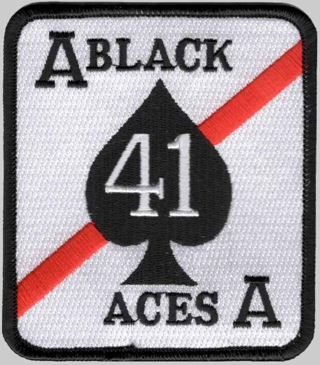 vfa-41 black aces insignia crest patch badge strike fighter squadron f/a-18f super hornet us navy 02p