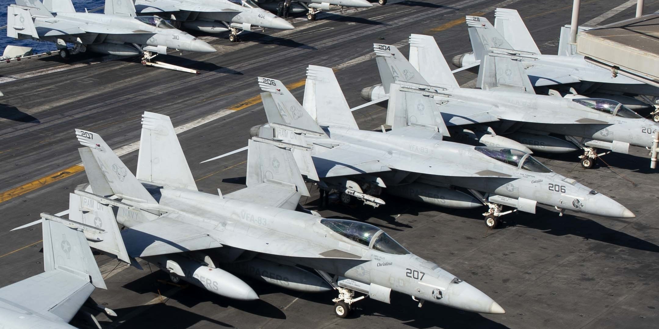 vfa-83 rampagers strike fighter squadron f/a-18e super hornet cvw-3 uss dwight d. eisenhower cvn-69 62