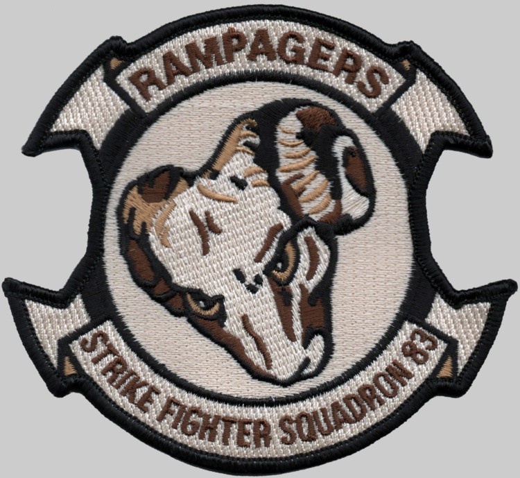 vfa-83 rampagers crest insignia patch badge strike fighter squadron f/a-18e super hornet us navy 02p