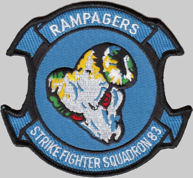 vfa-83 rampagers crest insignia patch badge strike fighter squadron f/a-18e super hornet us navy 03p