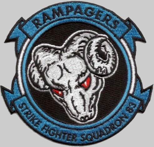vfa-83 rampagers crest insignia patch badge strike fighter squadron f/a-18e super hornet us navy 04p