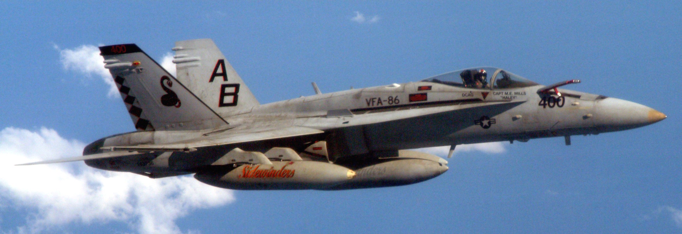 vfa-86 sidewinders strike fighter squadron f/a-18c hornet cvw-1 uss enterprise cvn-65 navy 109p