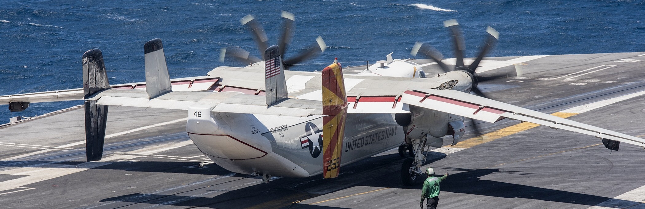 vrc-40 rawhides fleet logistics support squadron flelogsupron us navy grumman c-2a greyhound uss george h. w. bush cvn-77 95