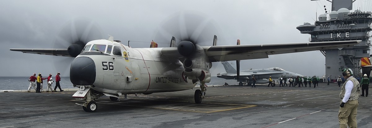 vrc-40 rawhides fleet logistics support squadron flelogsupron us navy grumman c-2a greyhound uss dwight d. eisenhower cvn-69 142