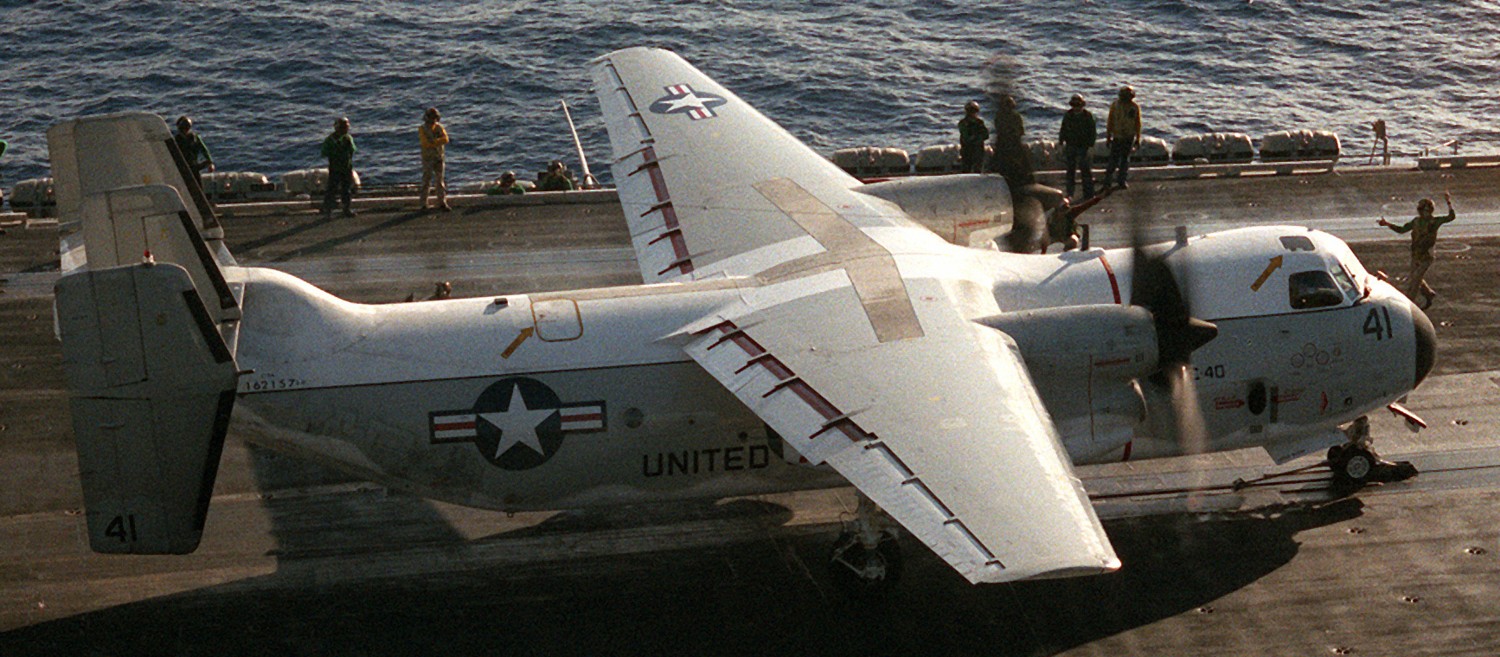 vrc-40 rawhides fleet logistics support squadron flelogsupron us navy grumman c-2a greyhound uss dwight d. eisenhower cvn-69 289