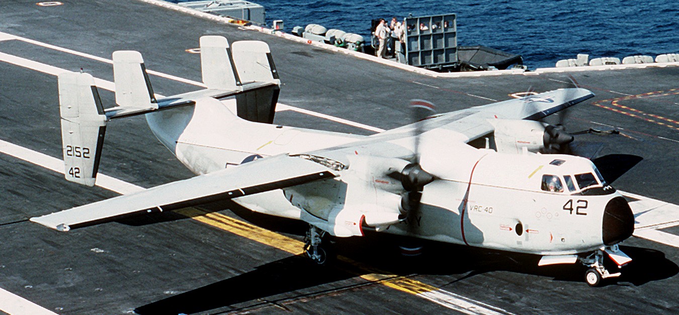 vrc-40 rawhides fleet logistics support squadron flelogsupron us navy grumman c-2a greyhound uss dwight d. eisenhower cvn-69 291
