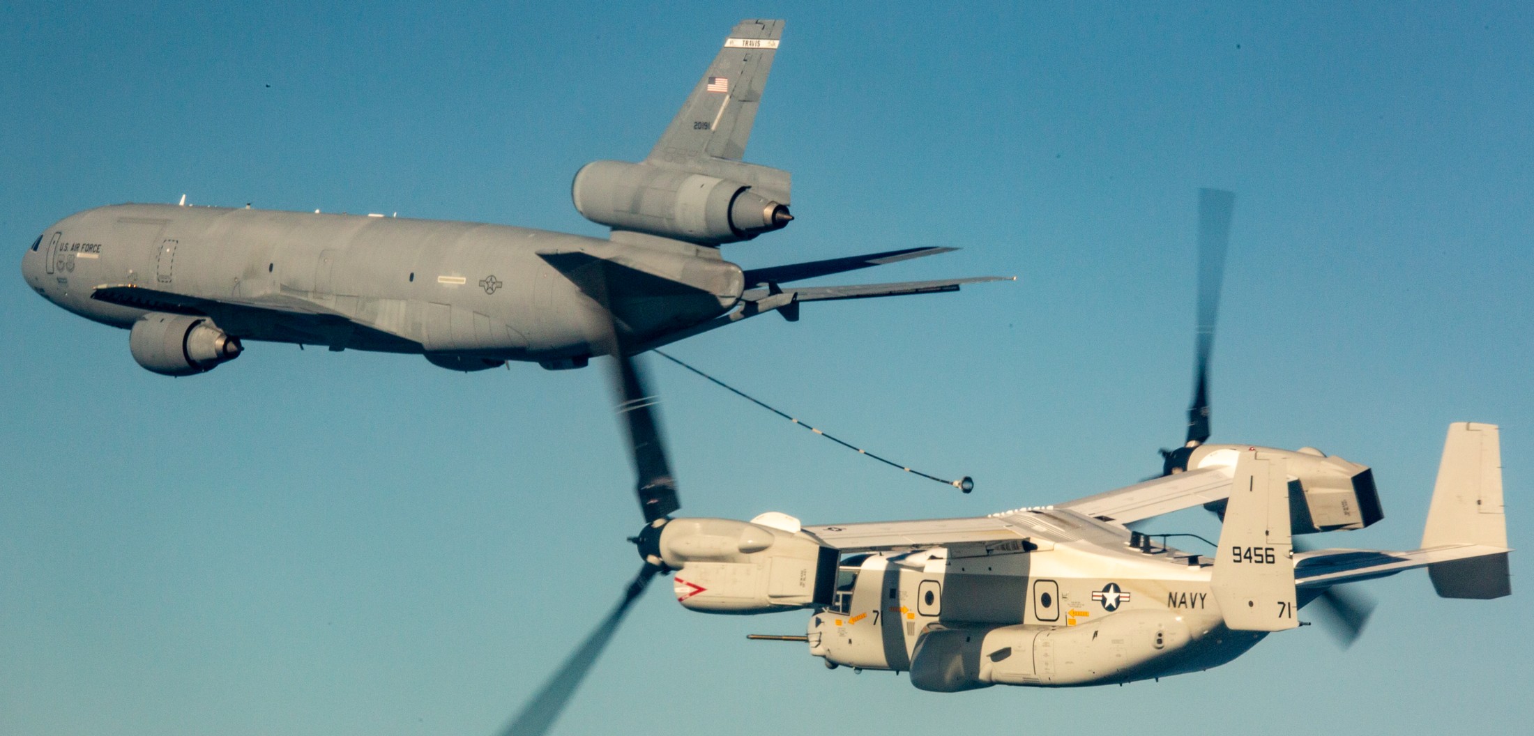 vrm-30 titans fleet logistics multi mission squadron us navy cmv-22b osprey inflight refueling 96
