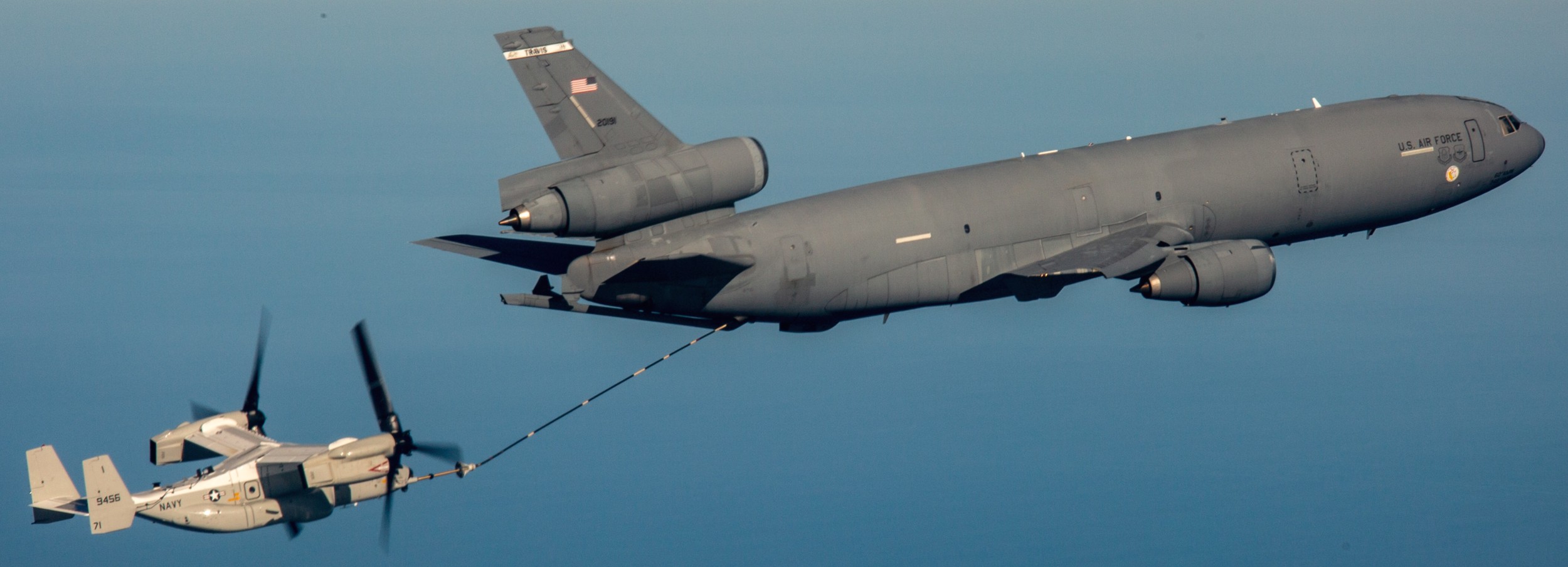 vrm-30 titans fleet logistics multi mission squadron us navy cmv-22b osprey inflight refueling kc-10a usaf 149