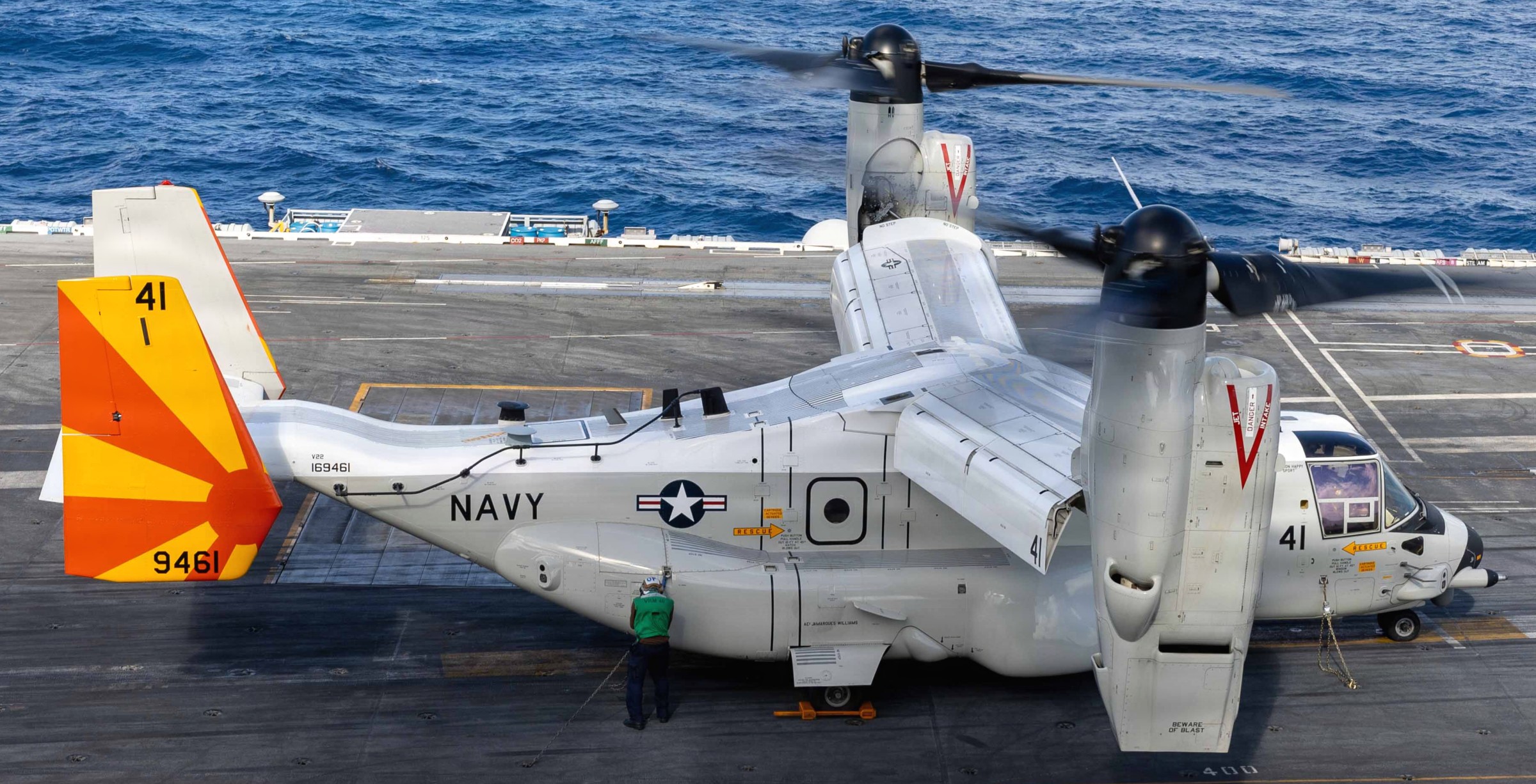 vrm-40 mighty bison fleet logistics multi mission squadron cmv-22b osprey uss george h. w. bush cvn-77 2026 27