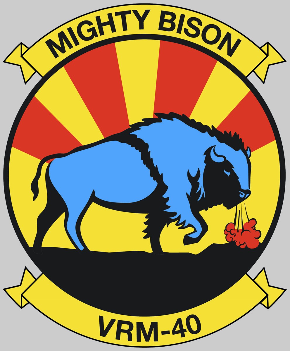 vrm-40 mighty bison insignia crest patch badge fleet logistics multi mission squadron us navy 02x