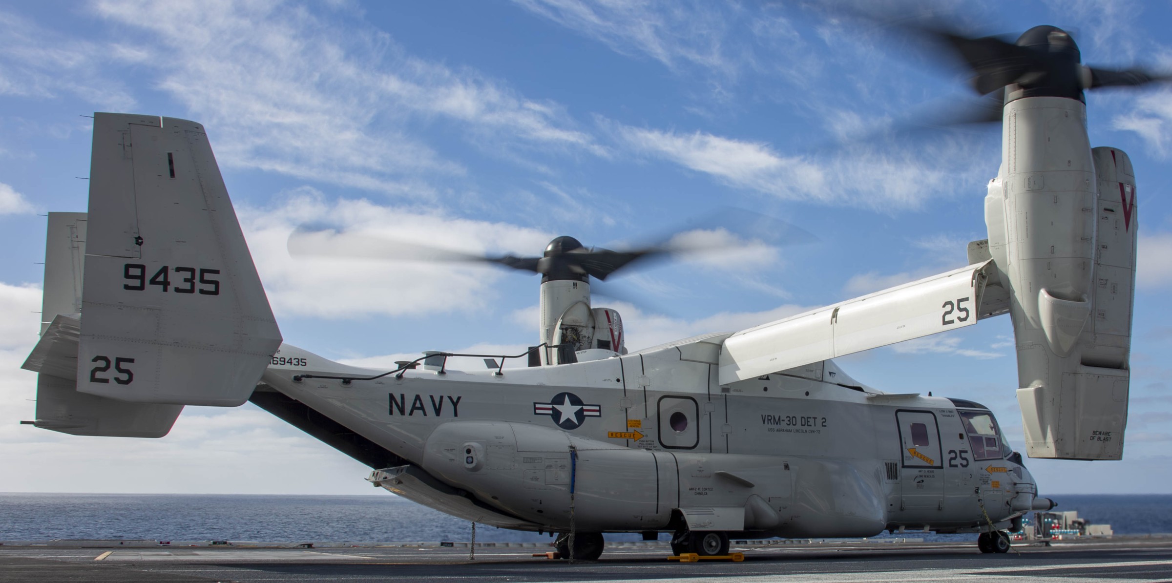 vrm-50 sun hawks fleet logistics multi mission squadron cmv-22b osprey cvn-72 uss abraham lincoln 2025 44
