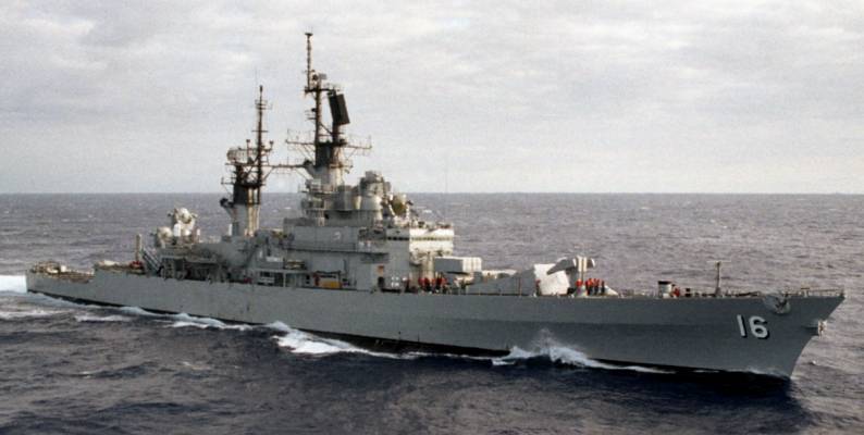 cg 16 uss leahy guided missile cruiser exercise rimpac 1986