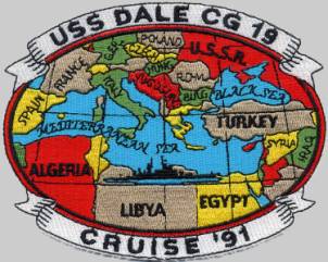 uss dale cg 19 cruise patch 1991 mediterranean