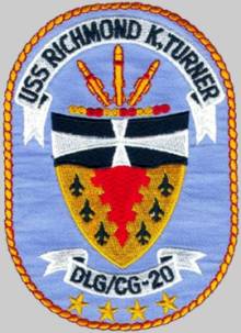 cg dlg 20 uss richmond k. turner patch crest insignia badge cruiser leahy class