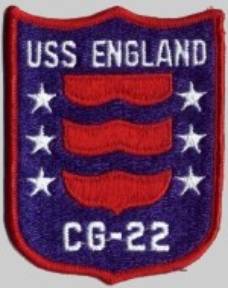 cg 22 uss england crest insignia patch badge leahy class guided missile cruiser us navy