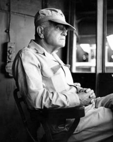 Admiral William Frederick Halsey, jr. - on the bridge of USS New Jersey - December 1944