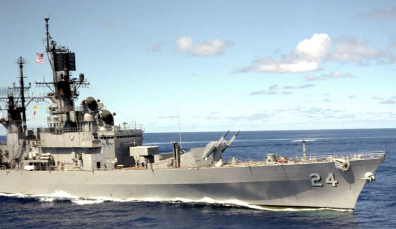 cg 24 uss reeves leahy class cruiser mk 10 missile launcher