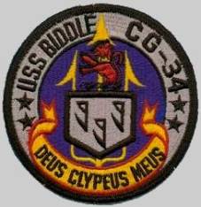 USS Biddle CG 34 - patch crest